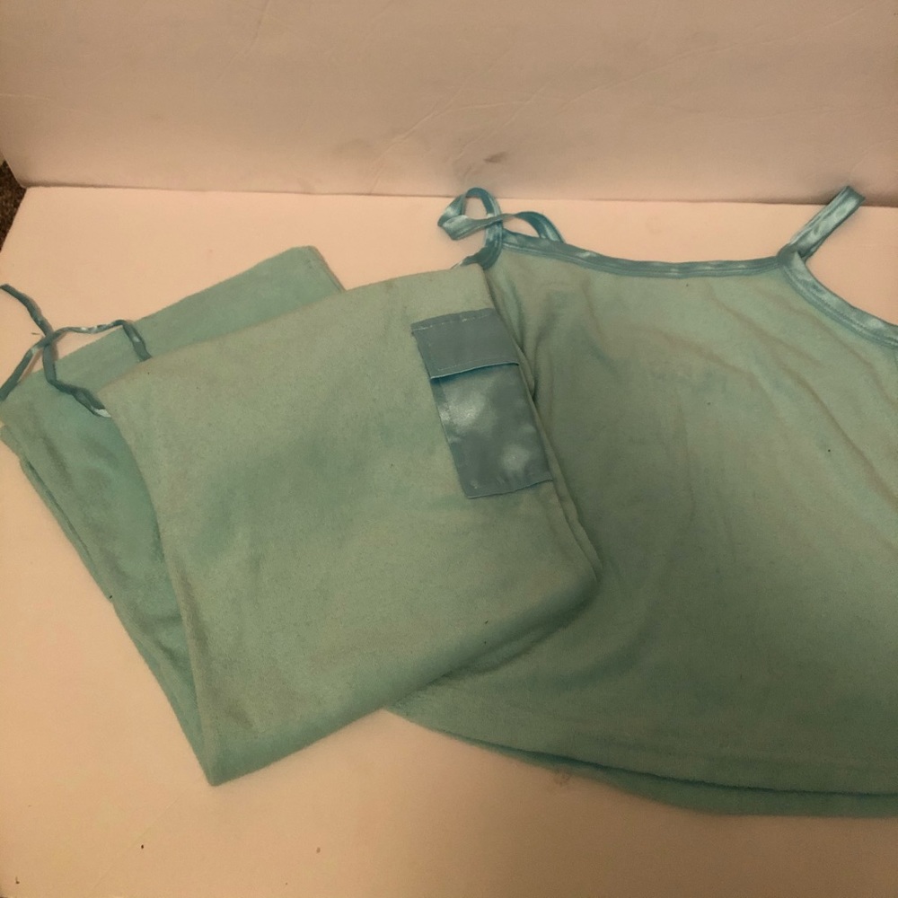 Terry cloth satin pajamas medium